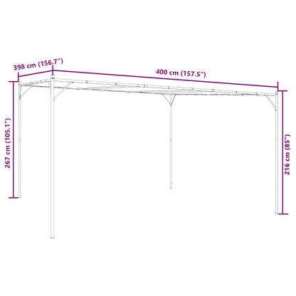 Gazebo Anthracite 4X4 M 180 G/M² Fabric And Steel