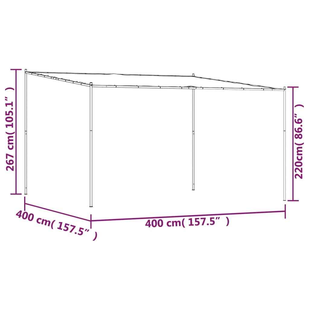 Gazebo Beige 4X4 M 180 G/M² Fabric And Steel
