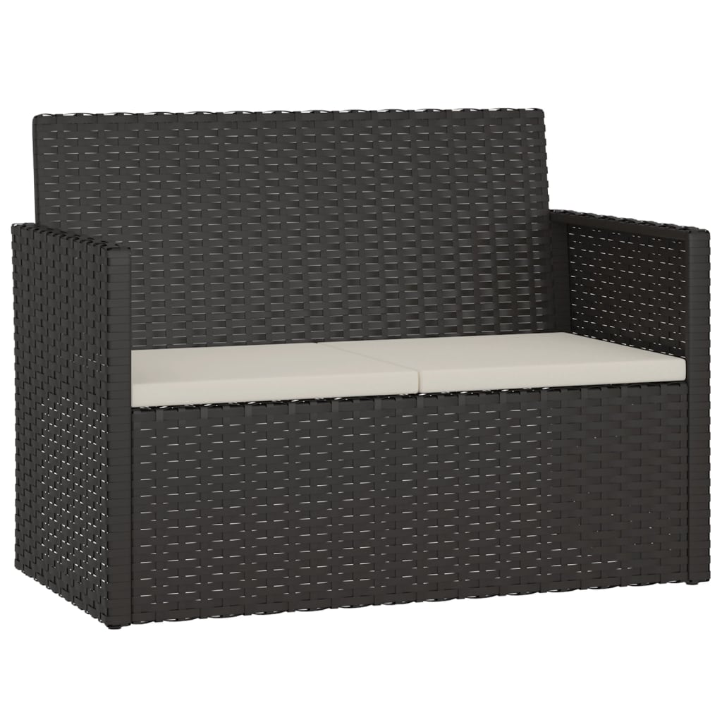 Garden Bench With Cushions 105 Cm Poly Rattan
