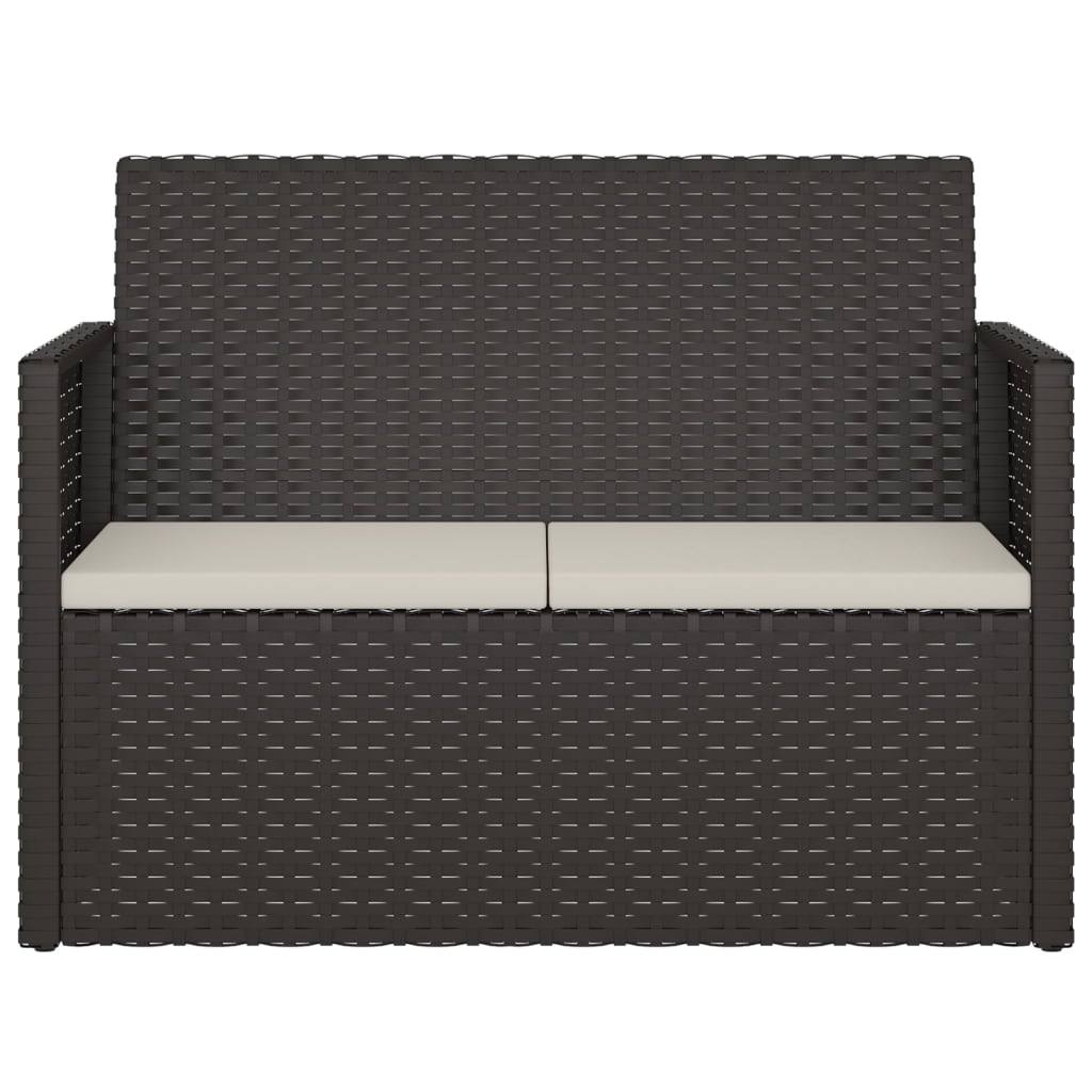 Garden Bench With Cushions 105 Cm Poly Rattan