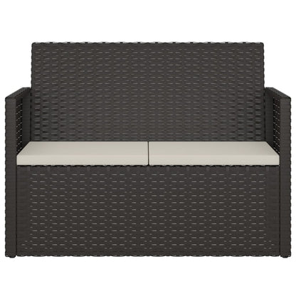 Garden Bench With Cushions 105 Cm Poly Rattan