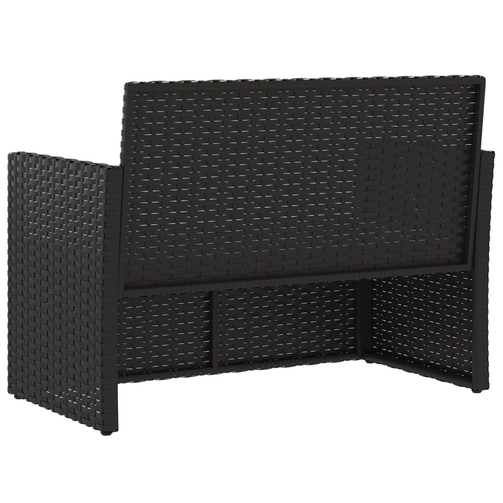 Garden Bench With Cushions 105 Cm Poly Rattan