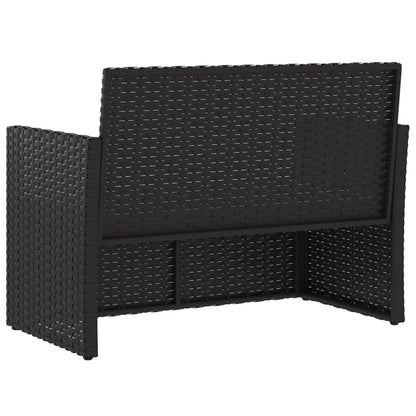 Garden Bench With Cushions 105 Cm Poly Rattan