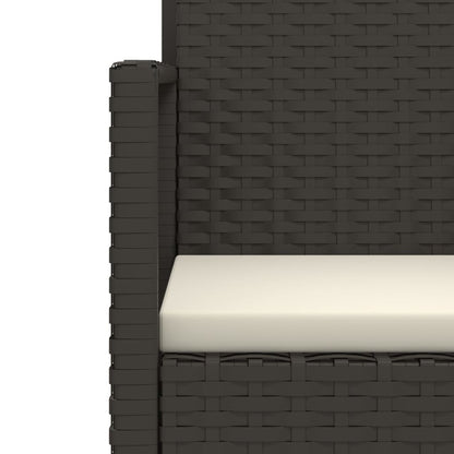 Garden Bench With Cushions 105 Cm Poly Rattan