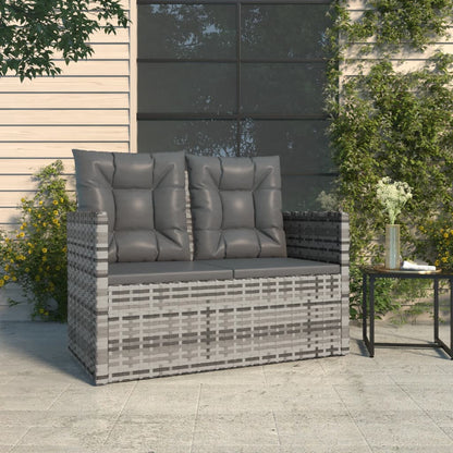 Garden Bench With Cushions 105 Cm Poly Rattan