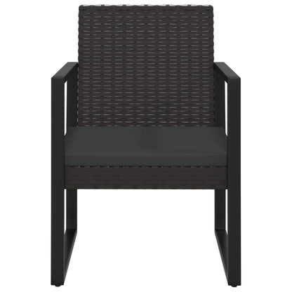 Garden Armchair With Cushion Black Poly Rattan