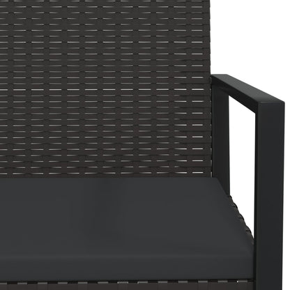 Garden Armchair With Cushion Black Poly Rattan