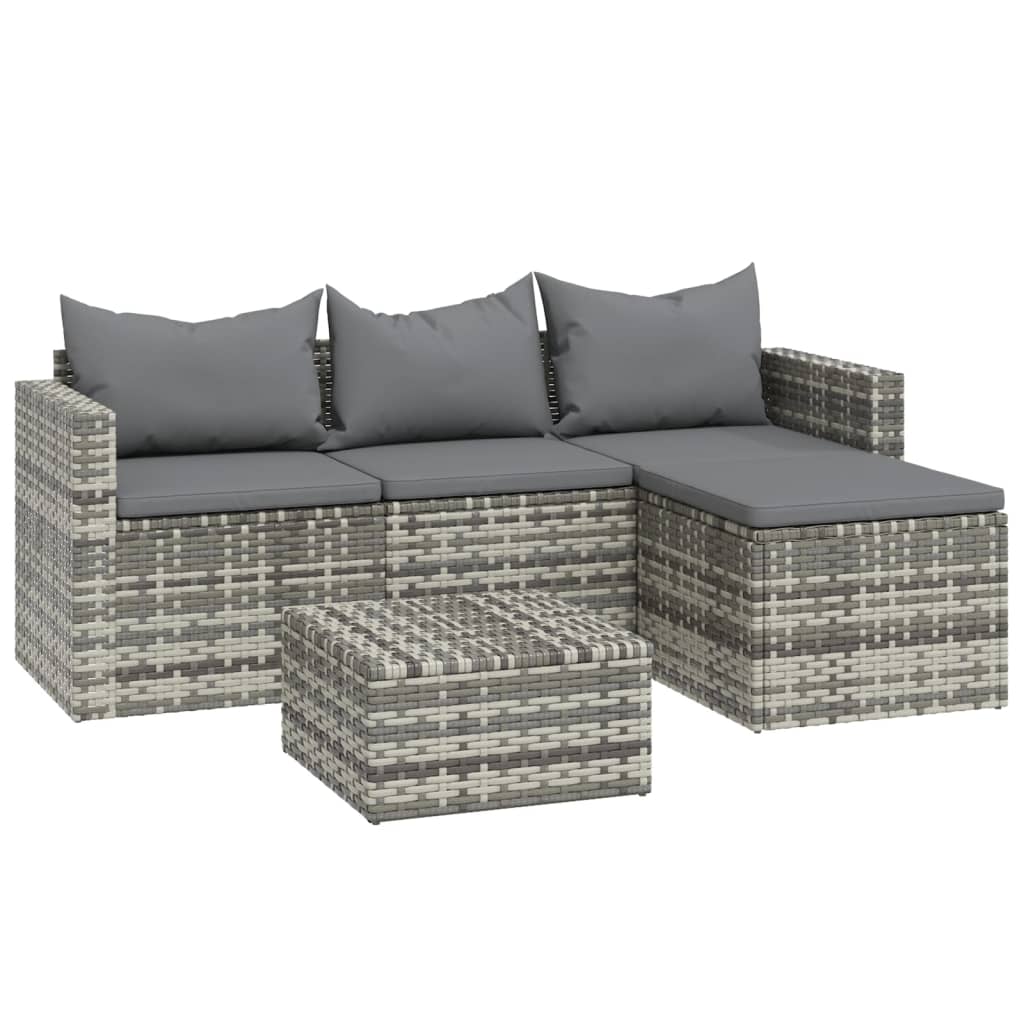 3 Piece Garden Lounge Set With Cushions Poly Rattan