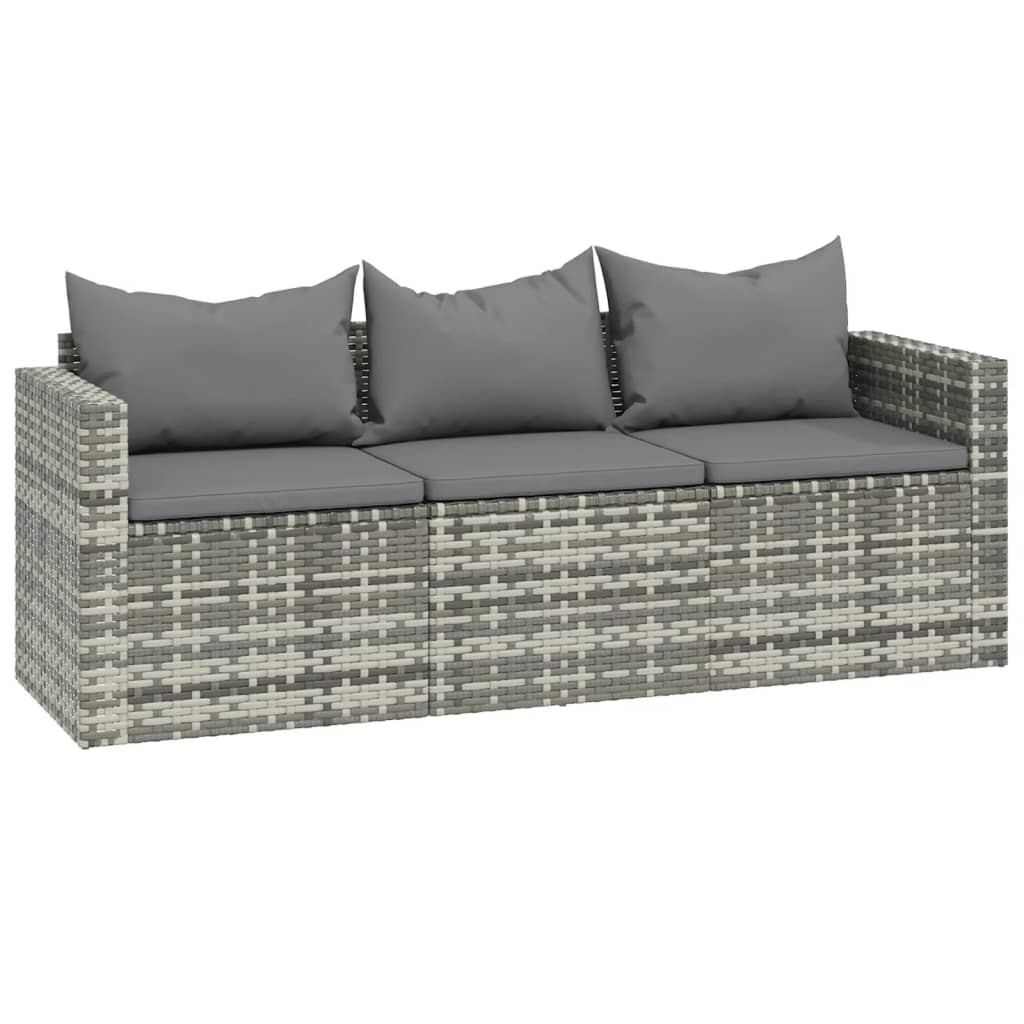 3 Piece Garden Lounge Set With Cushions Poly Rattan