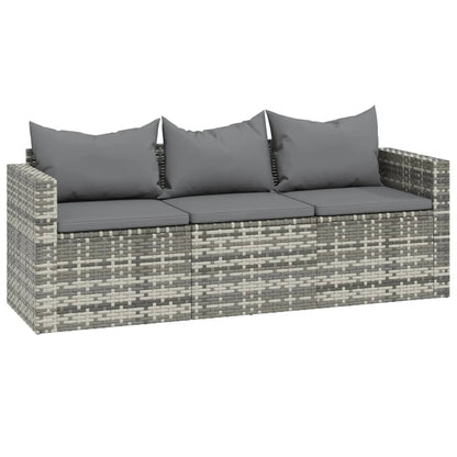 3 Piece Garden Lounge Set With Cushions Poly Rattan