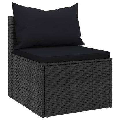 Garden Middle Sofas With Cushions 2 Pcs Poly Rattan