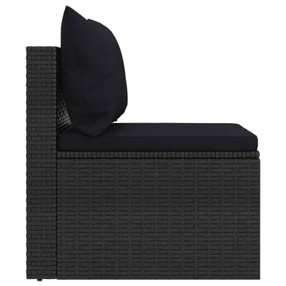 Garden Middle Sofas With Cushions 2 Pcs Poly Rattan