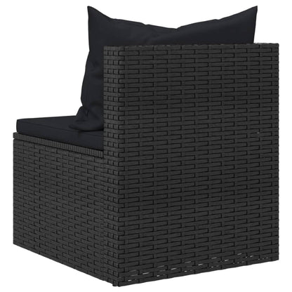 Garden Middle Sofas With Cushions 2 Pcs Poly Rattan