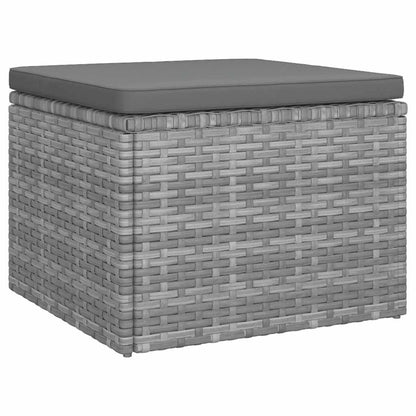 3-Seater Garden Sofa With Roof And Footstool Poly Rattan