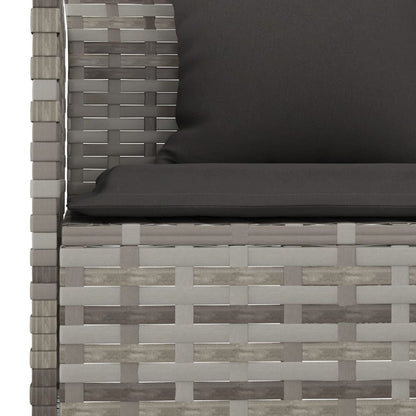 L-Shaped Garden Sofa With Cushions Poly Rattan