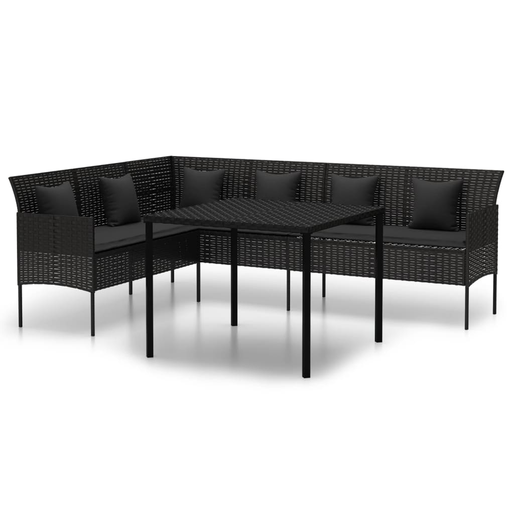 2 Piece Garden Dining Set With Cushions Poly Rattan