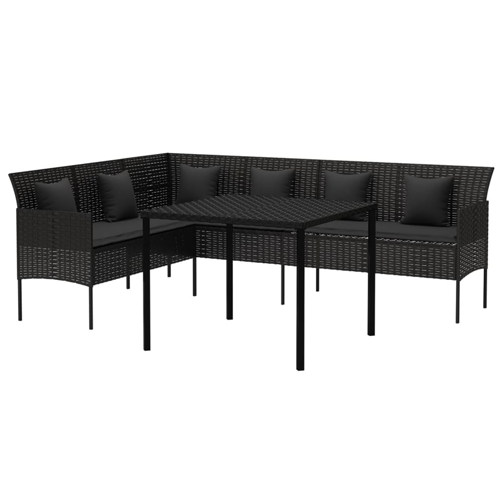 2 Piece Garden Dining Set With Cushions Poly Rattan