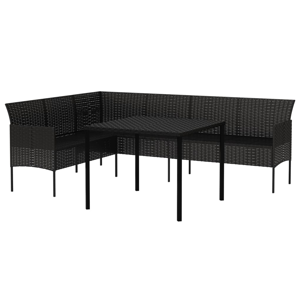 2 Piece Garden Dining Set With Cushions Poly Rattan