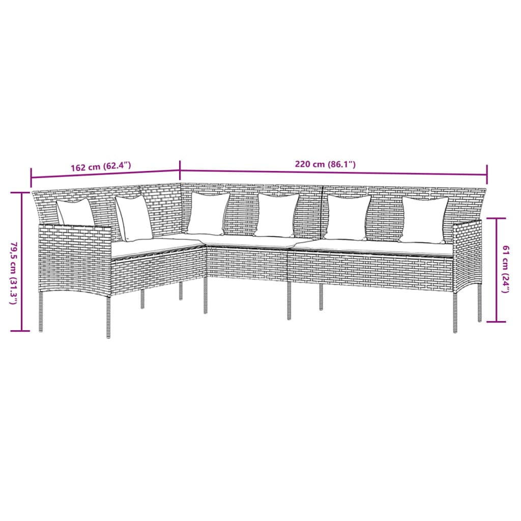 2 Piece Garden Dining Set With Cushions Poly Rattan