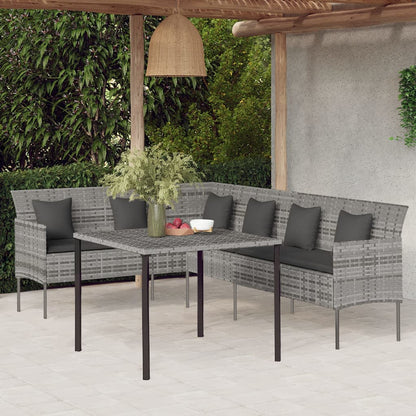 2 Piece Garden Dining Set With Cushions Poly Rattan