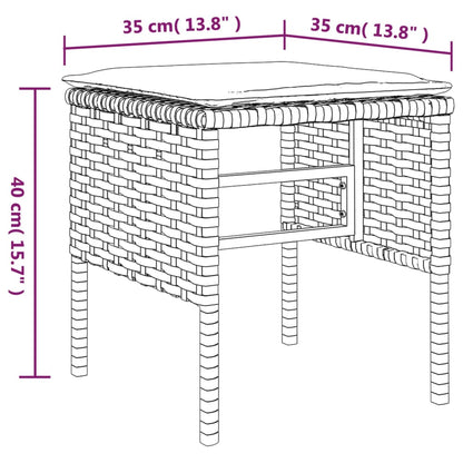 Garden Footstools With Cushions 4 Pcs Poly Rattan