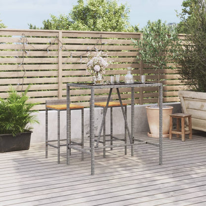 Bar Table With Glass Top Poly Rattan