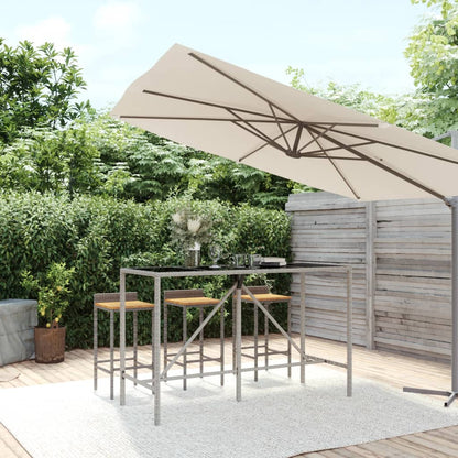 Bar Table With Glass Top Poly Rattan
