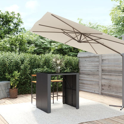 Bar Table With Glass Top Poly Rattan
