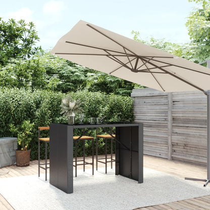 Bar Table With Glass Top Poly Rattan