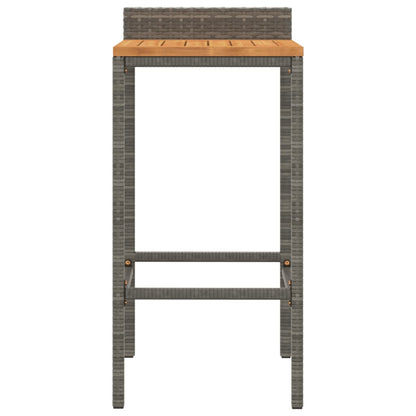 Bar Stools 4 Pcs Poly Rattan And Solid Wood Acacia