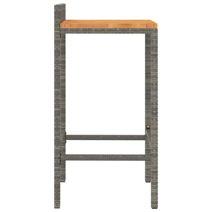 Bar Stools 4 Pcs Poly Rattan And Solid Wood Acacia