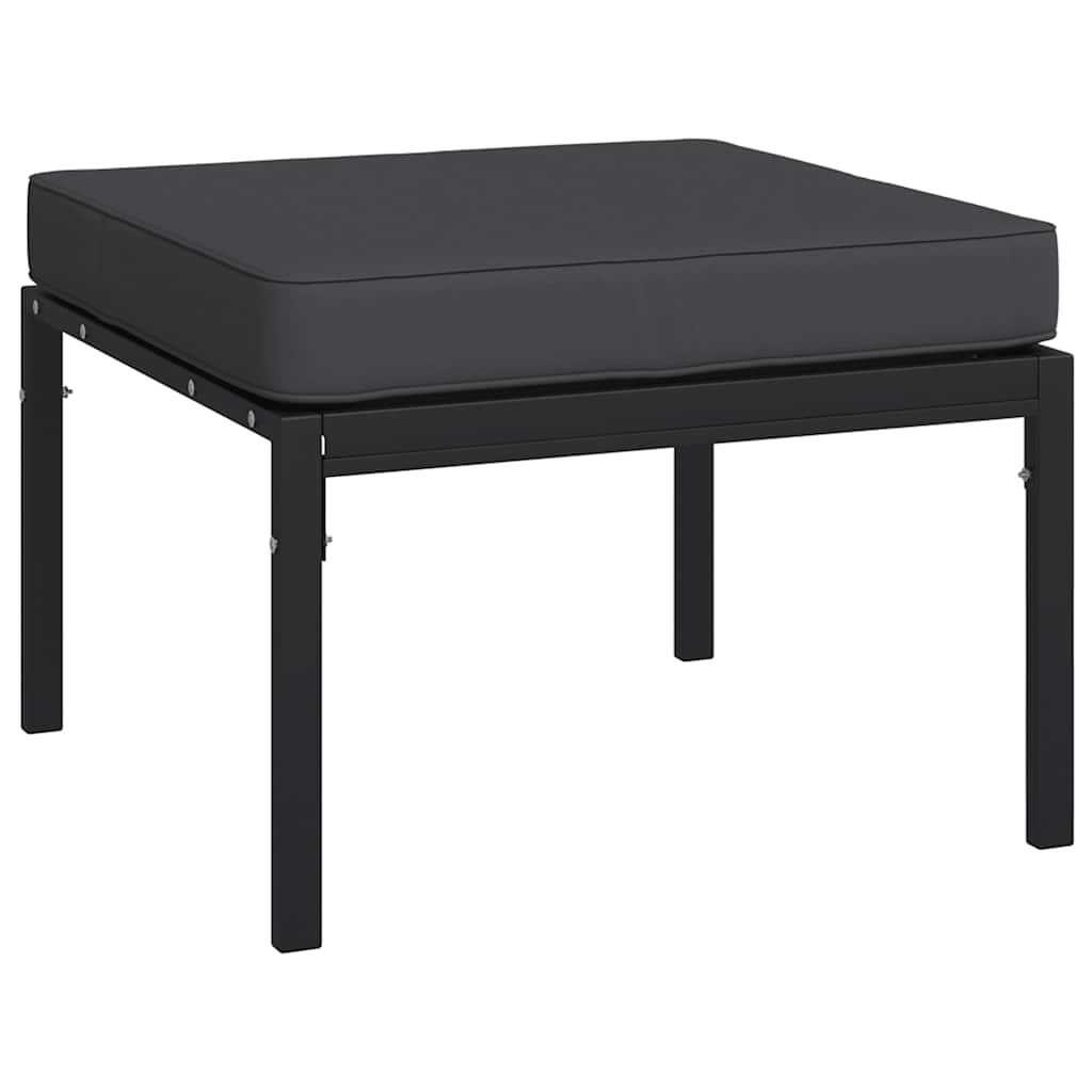 Garden Footstools With Cushions 2 Pcs 60X60X35 Cm Steel