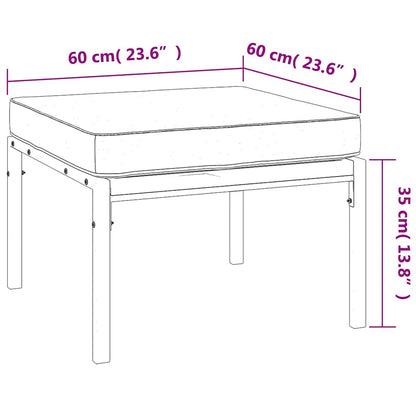 Garden Footstools With Cushions 2 Pcs 60X60X35 Cm Steel