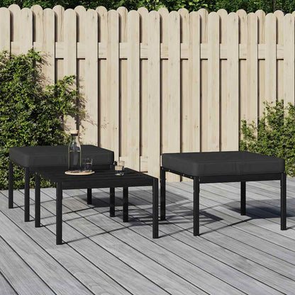 Garden Footstools With Cushions 2 Pcs 60X60X35 Cm Steel