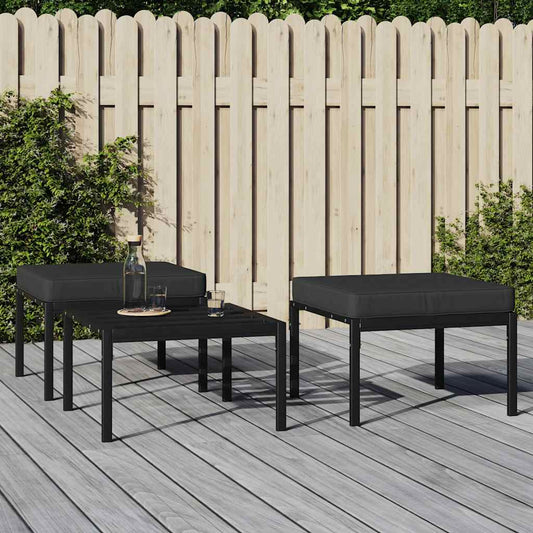 Garden Footstools With Cushions 2 Pcs 60X60X35 Cm Steel