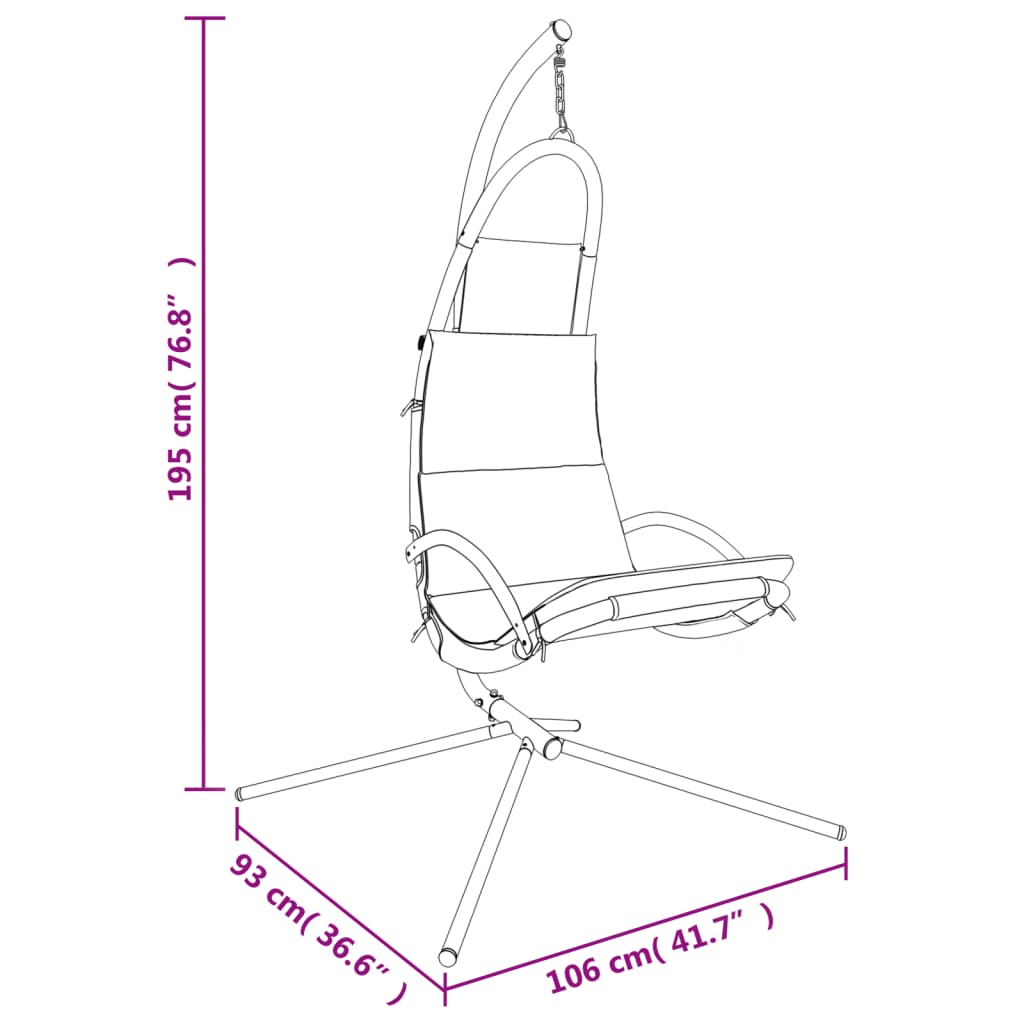 Garden Swing Chair With Cushion Oxford Fabric And Steel