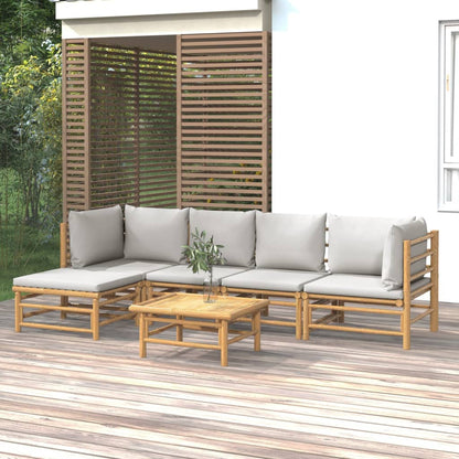 3 Piece Garden Lounge Set With Cushions Bamboo