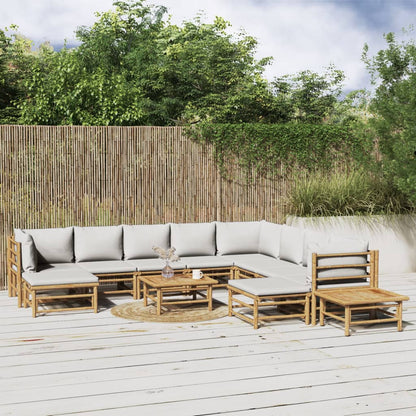 3 Piece Garden Lounge Set With Cushions Bamboo