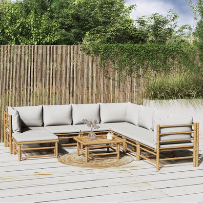 3 Piece Garden Lounge Set With Cushions Bamboo