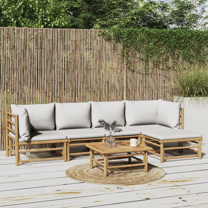 3 Piece Garden Lounge Set With Cushions Bamboo