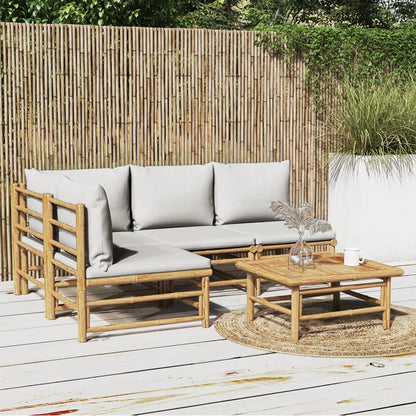 3 Piece Garden Lounge Set With Cushions Bamboo