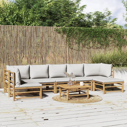 3 Piece Garden Lounge Set With Cushions Bamboo