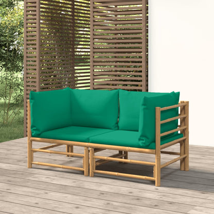 3 Piece Garden Lounge Set With Cushions Bamboo