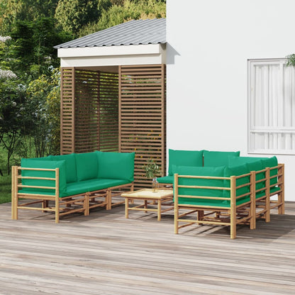 3 Piece Garden Lounge Set With Cushions Bamboo