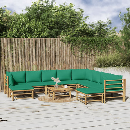 3 Piece Garden Lounge Set With Cushions Bamboo