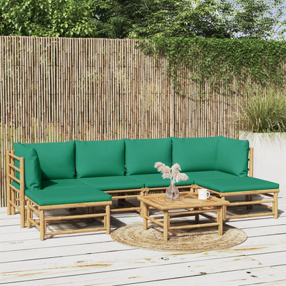 3 Piece Garden Lounge Set With Cushions Bamboo