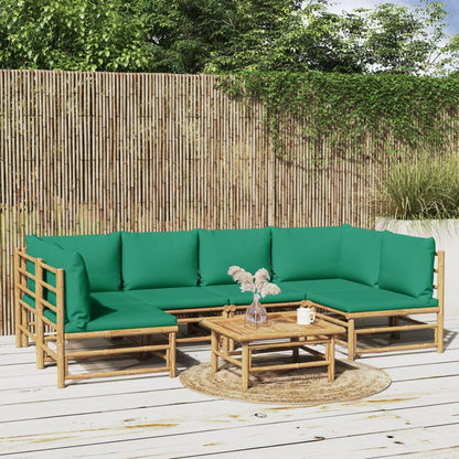 3 Piece Garden Lounge Set With Cushions Bamboo