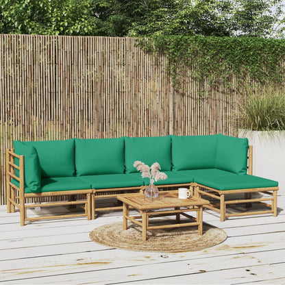 3 Piece Garden Lounge Set With Cushions Bamboo