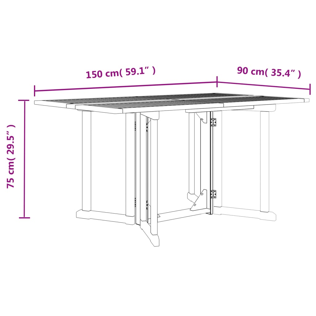 Folding Butterfly Garden Table Solid Wood Teak