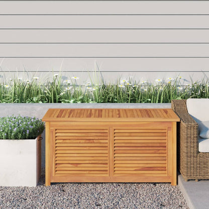 Garden Storage Box With Bag Solid Wood Teak